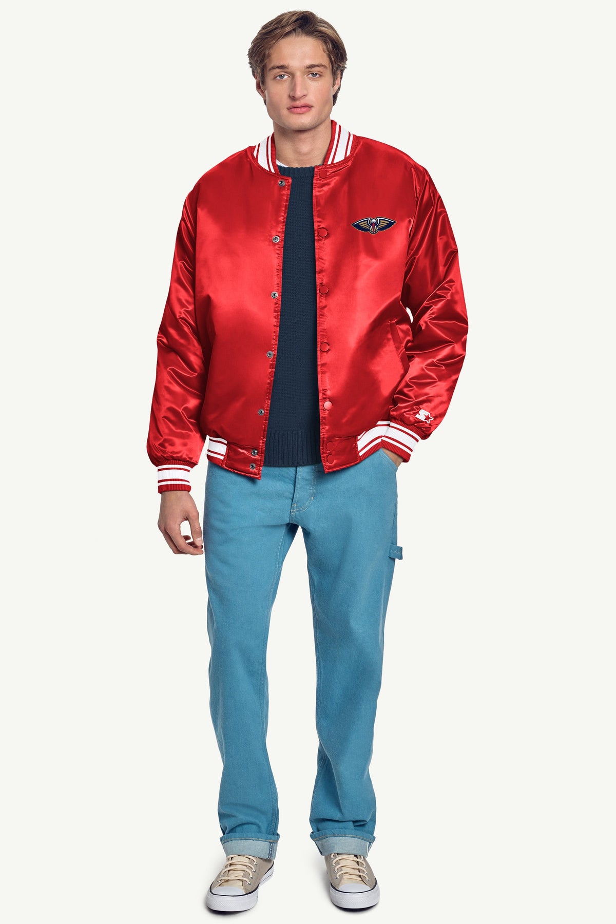 MENS NEW ORLEAN PELICANS MESH LOOK SATIN VARSITY JACKET Red | Starter