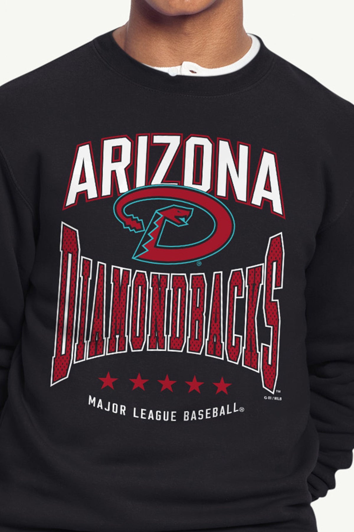 MENS ARIZONA DIAMONDBACKS CENTER SQUEEZE SWEATSHIRT - Black