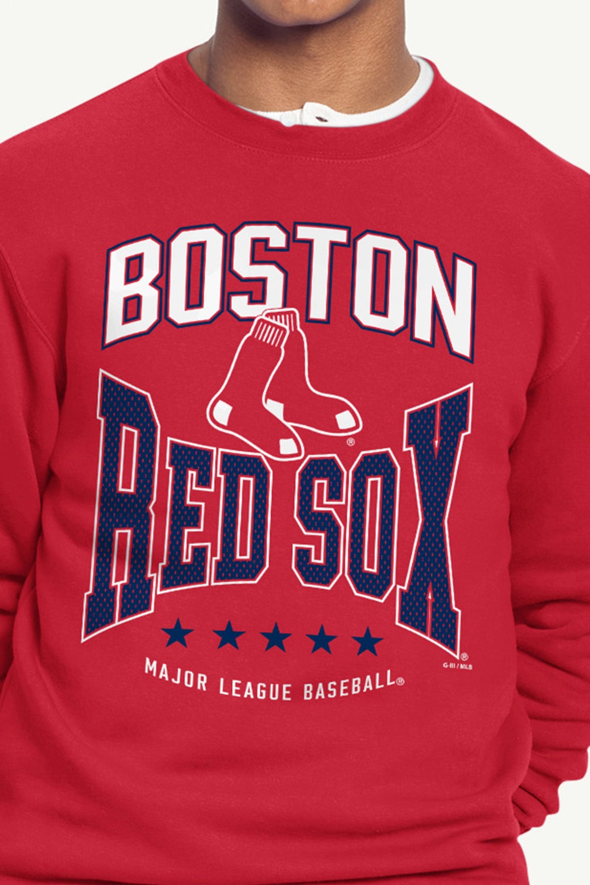 MENS BOSTON RED SOX CENTER SQUEEZE SWEATSHIRT - Red