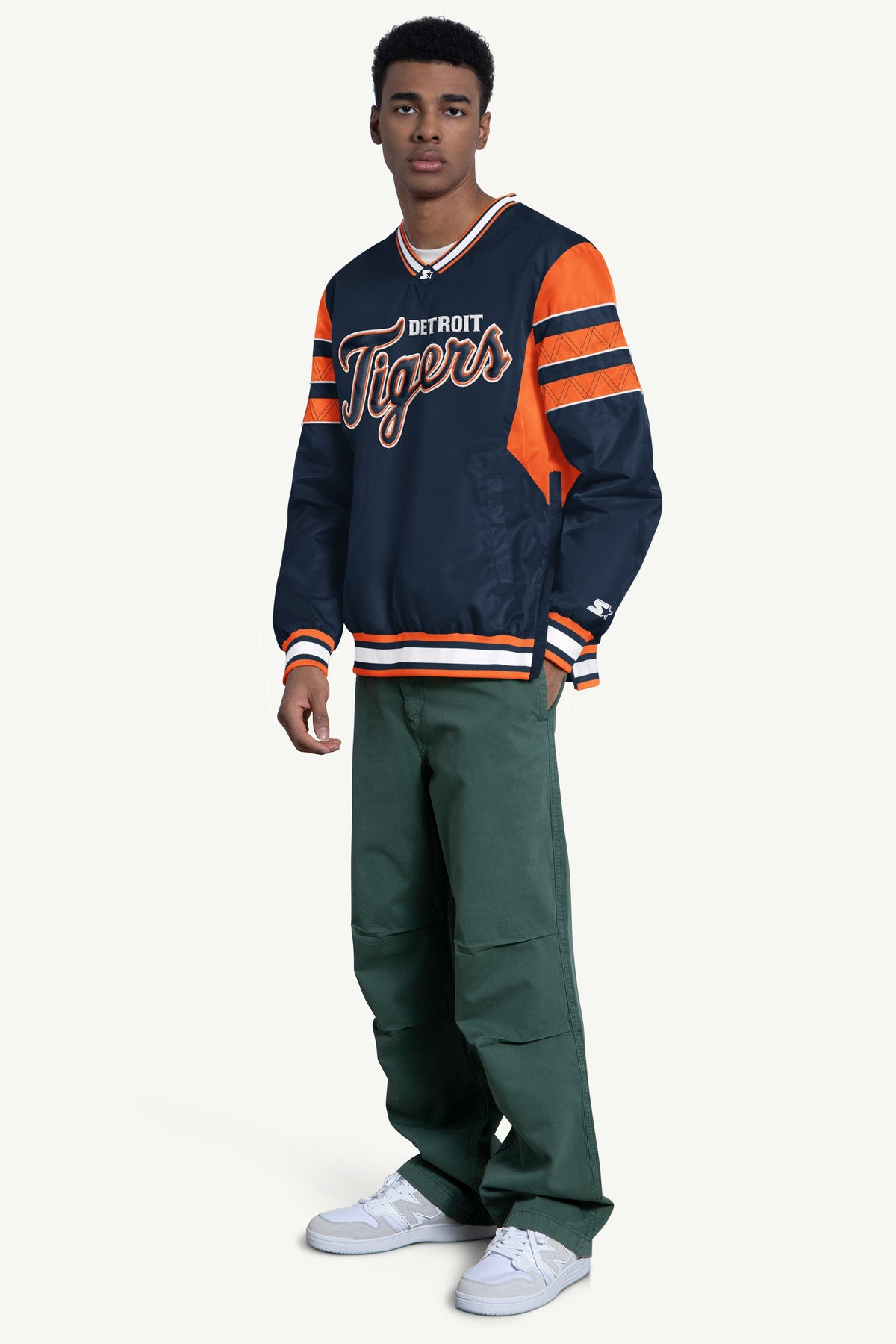 MENS DETROIT TIGERS ENFORCER V-NECK PULLOVER JACKET - Multi