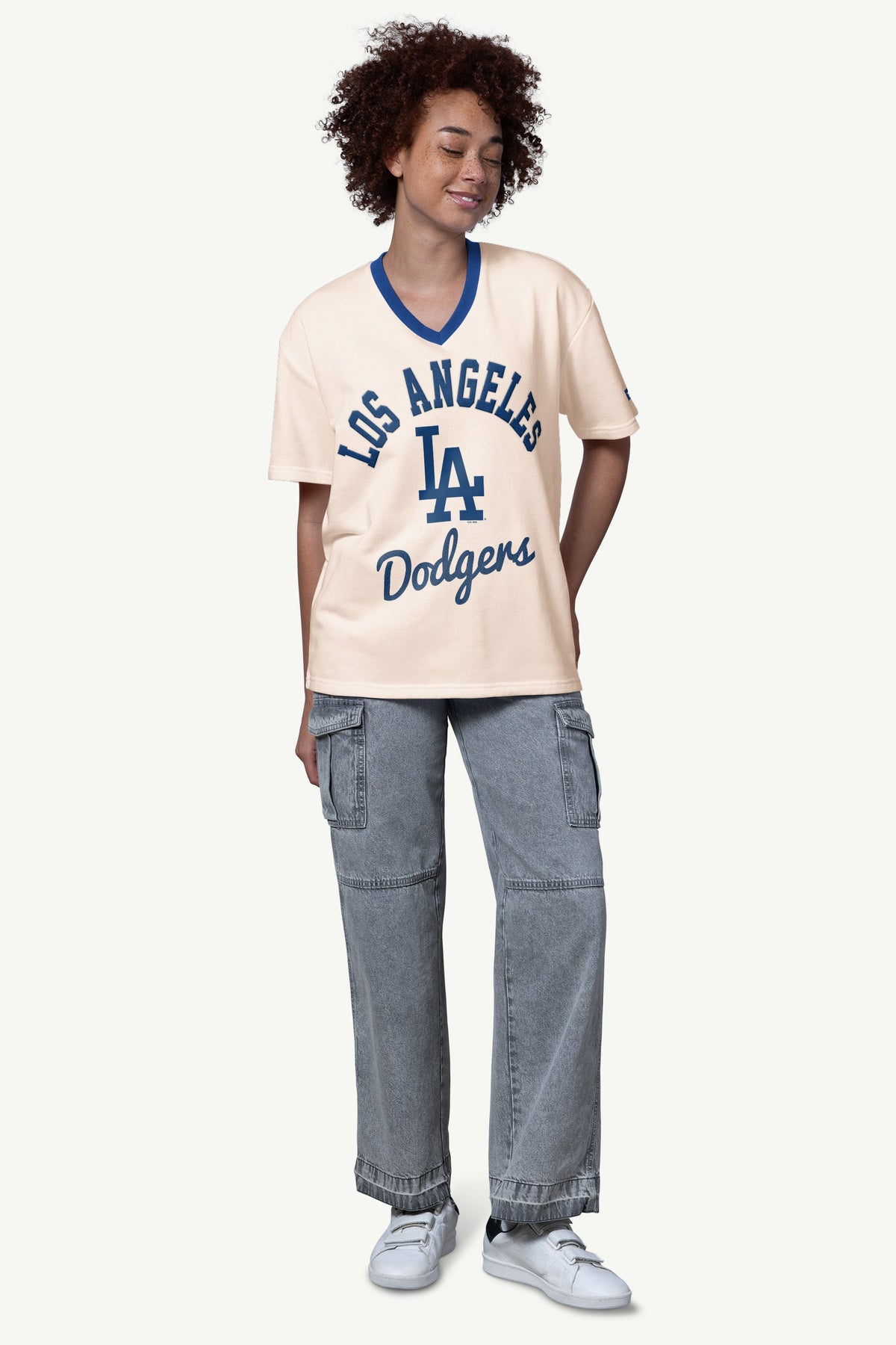 WOMENS LOS ANGELES DODGERS V-NECK T SHIRT - Multi