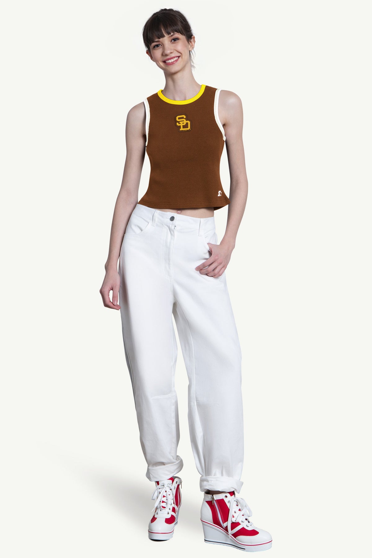 WOMENS SAN DIEGO PADRES PLAY THE BALL CROP TANK - Multi