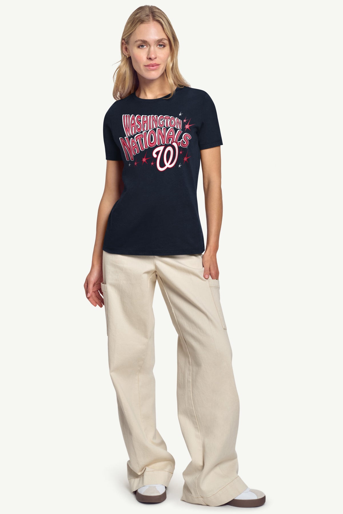 WOMENS WASHINGTON NATIONALS FIREWORKS T SHIRT - Navy