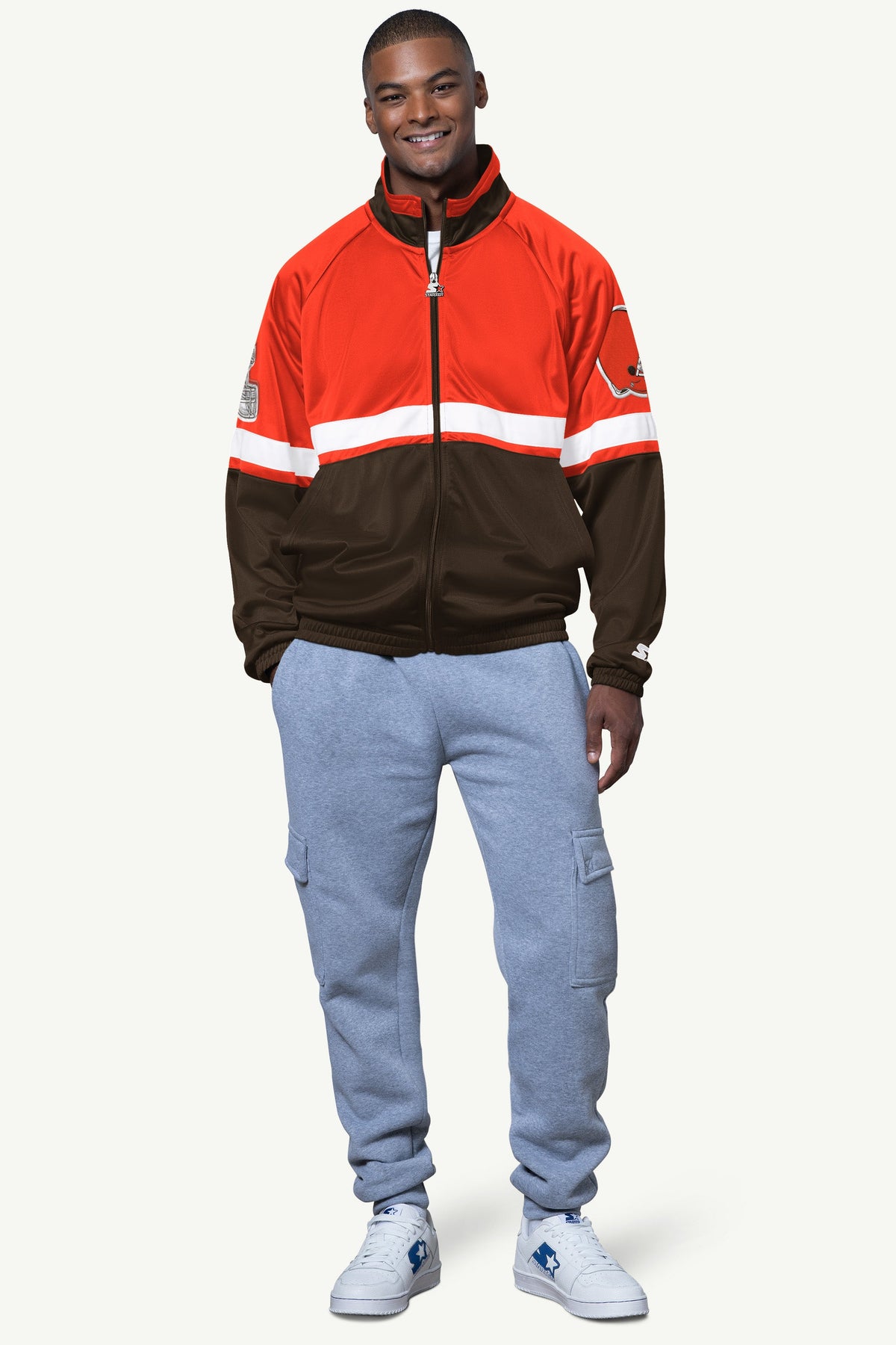 MENS CLEVELAND BROWNS VETERAN TRACK JACKET - Starter
