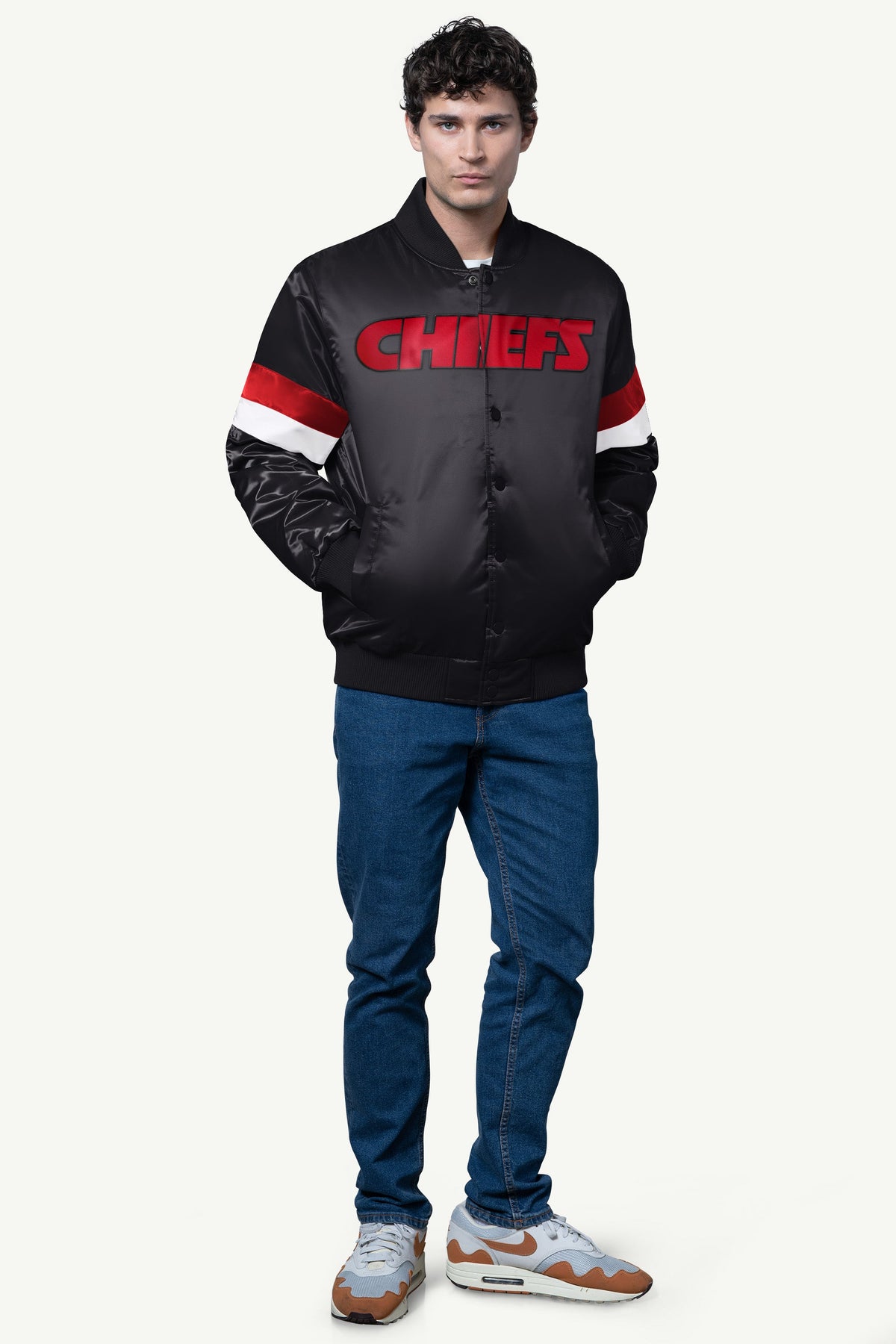 MENS KANSAS CITY CHIEFS SATIN VARSITY JACKET - Multi
