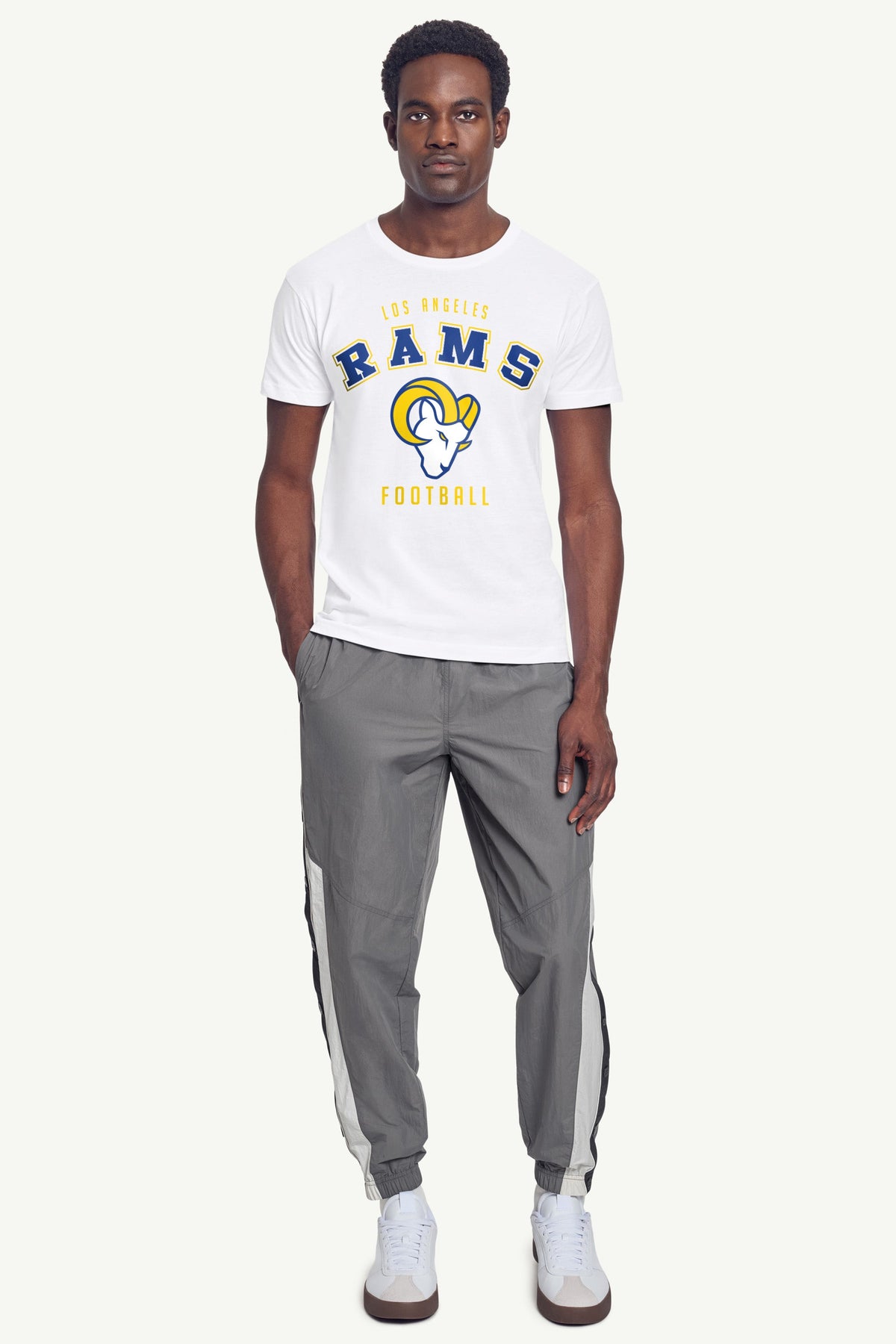 MENS LOS ANGELES RAMS TEAM SHORT SLEEVE T SHIRT - White