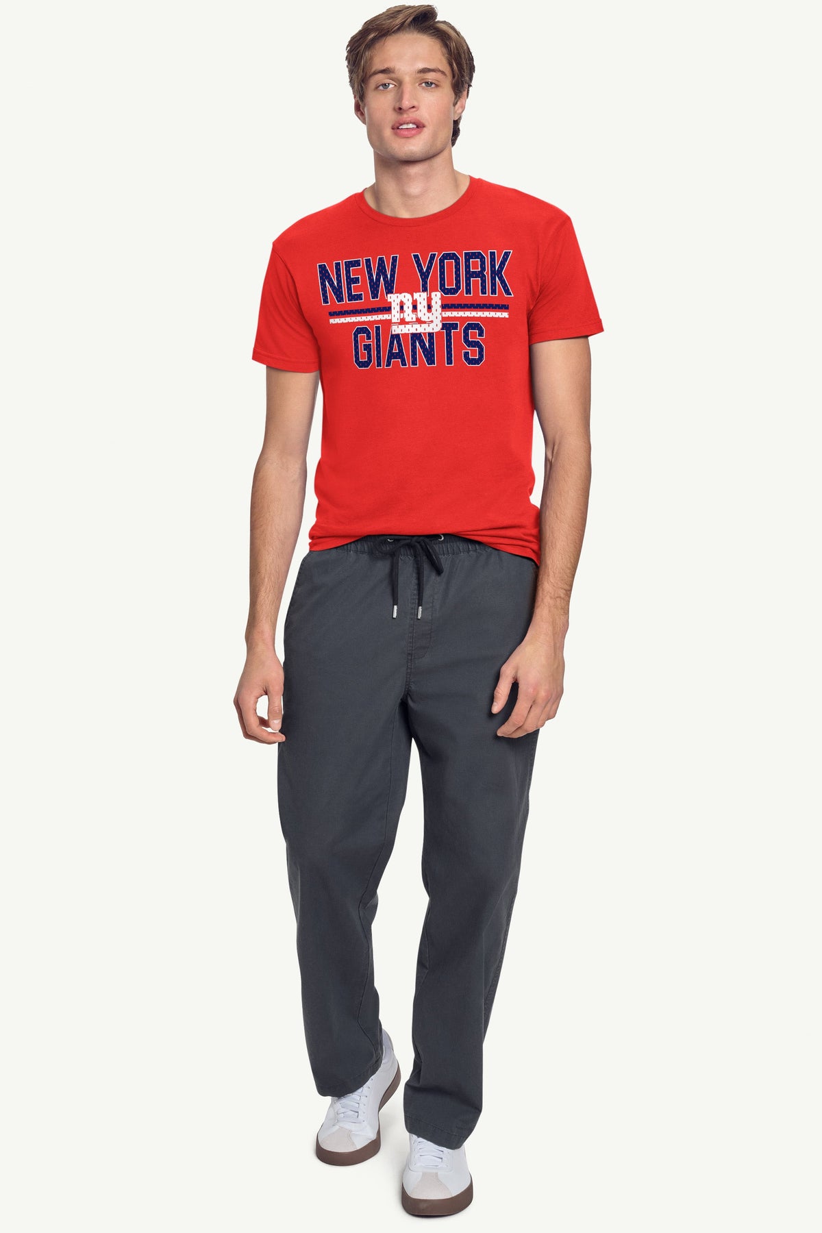 MENS NEW YORK GIANTS MESH LOOK T SHIRT - Red