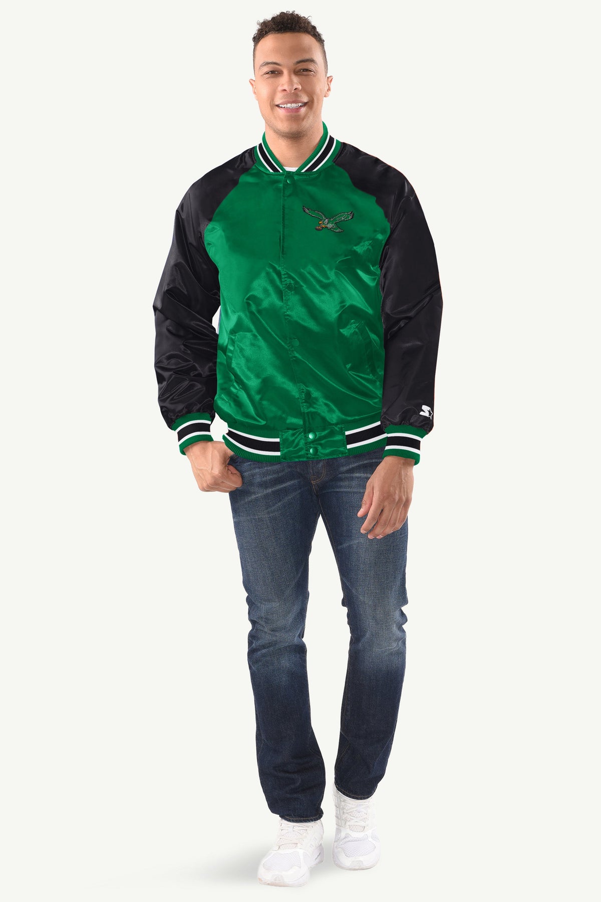 MENS PHILADELPHIA EAGLES INDUCTEE SATIN VARSITY JACKET - Multi