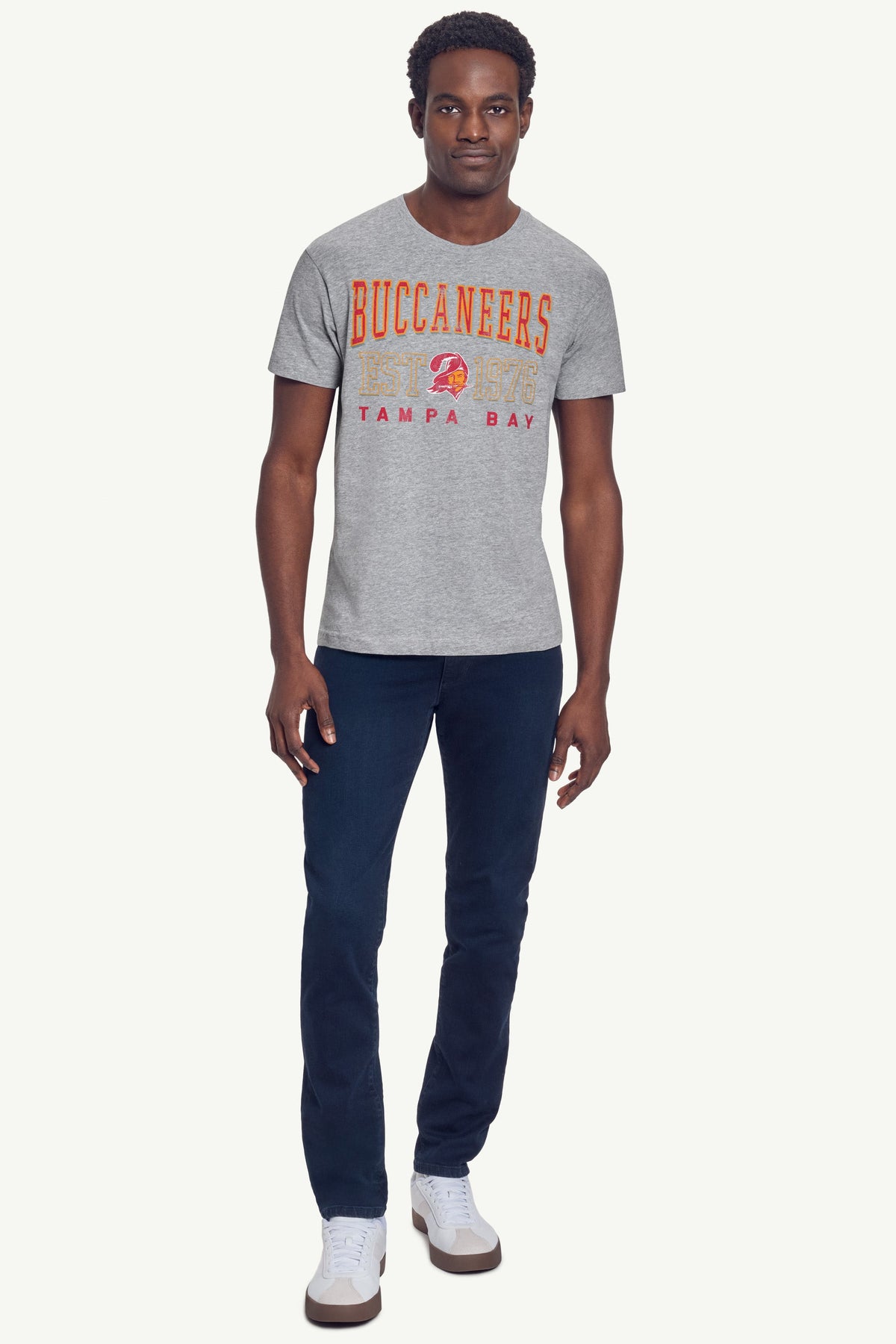 MENS TAMPA BAY BUCCANEERS RETRO T SHIRT - Heather Grey