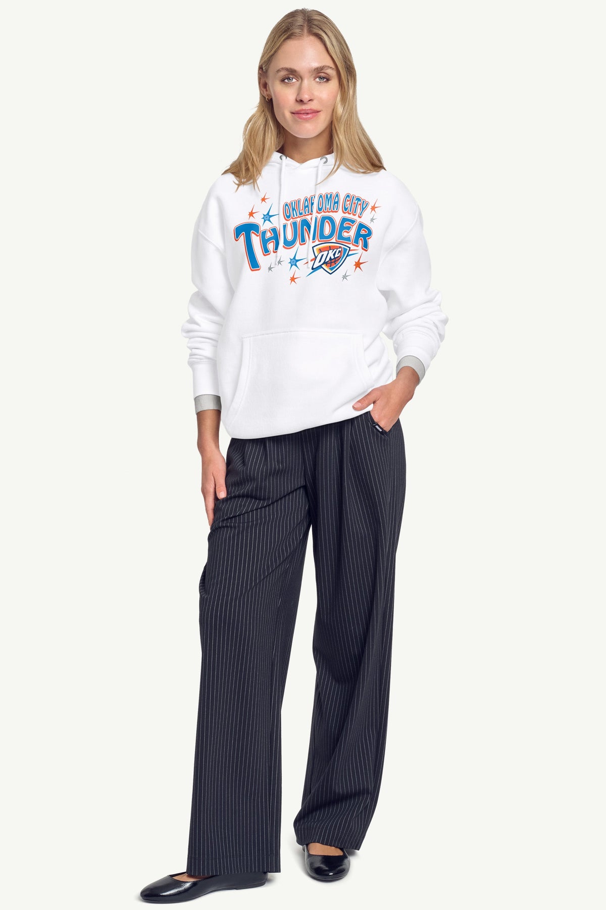 WOMENS OKLAHOMA CITY THUNDER FIREWORKS HOODIE - White