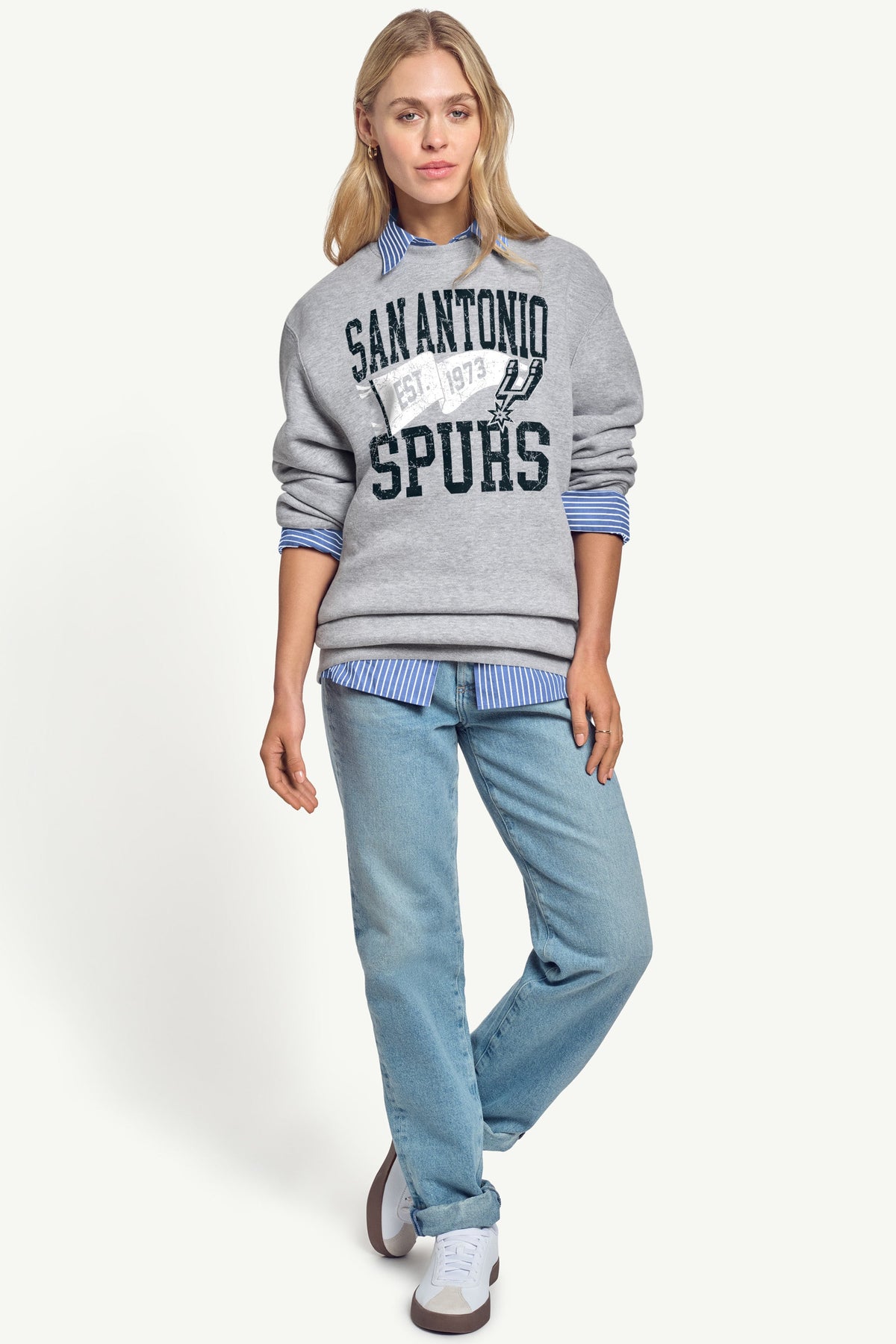 WOMENS SAN ANTONIO SPURS PENNANT SWEATSHIRT - Grey