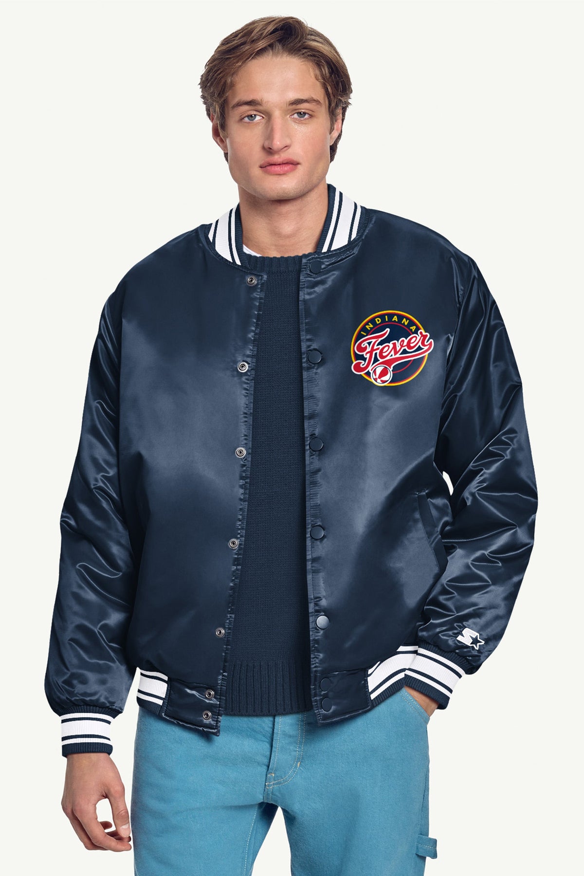 MENS WNBA INDIANA FEVER VARSITY JACKET - Navy