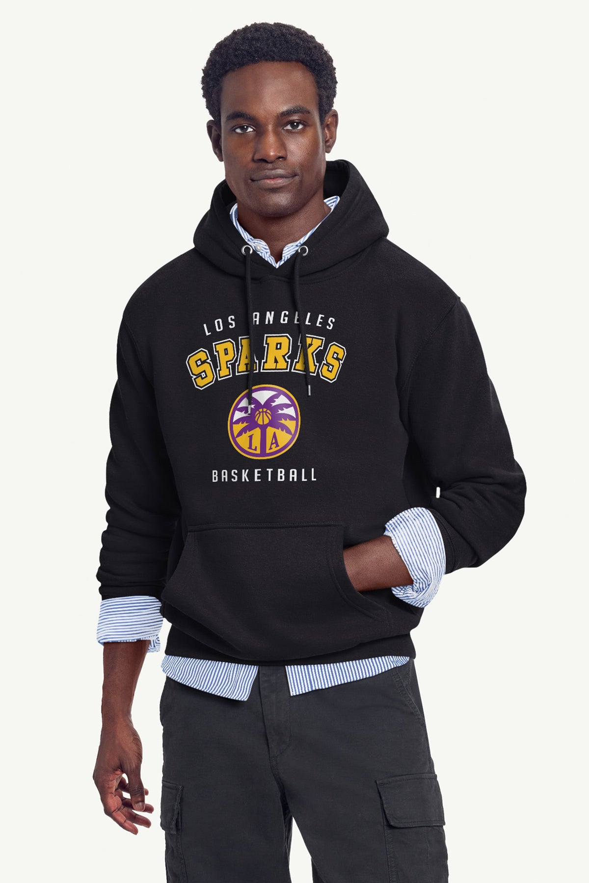 MENS LOS ANGELES SPARKS LOGO HOODIE - Black