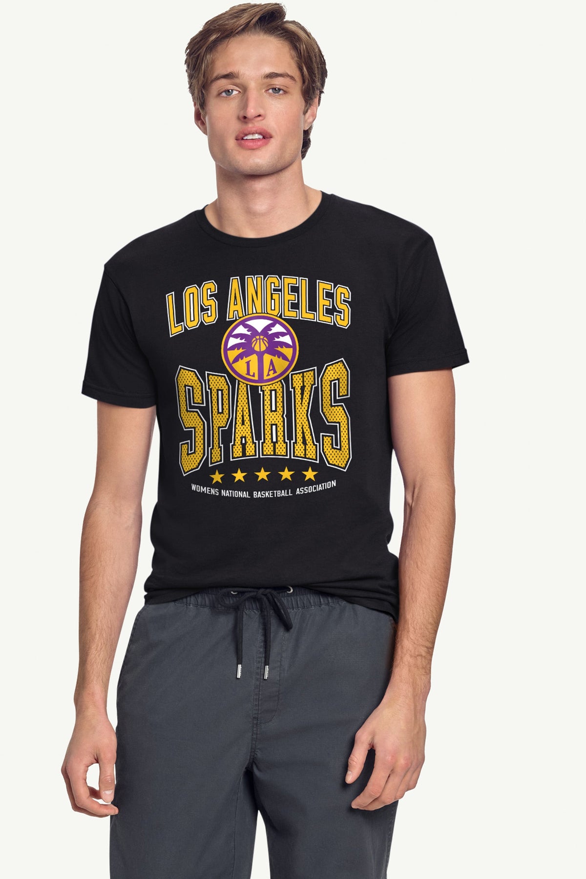 MENS WNBA LOS ANGELES SPARKS CENTER SQUEEZE T SHIRT - Black
