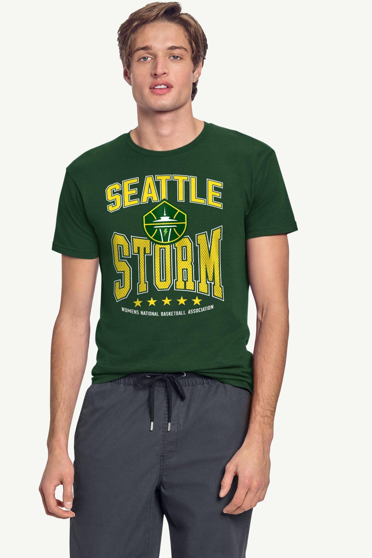MENS WNBA SEATTLE STORM CENTER SQUEEZE T SHIRT - Green