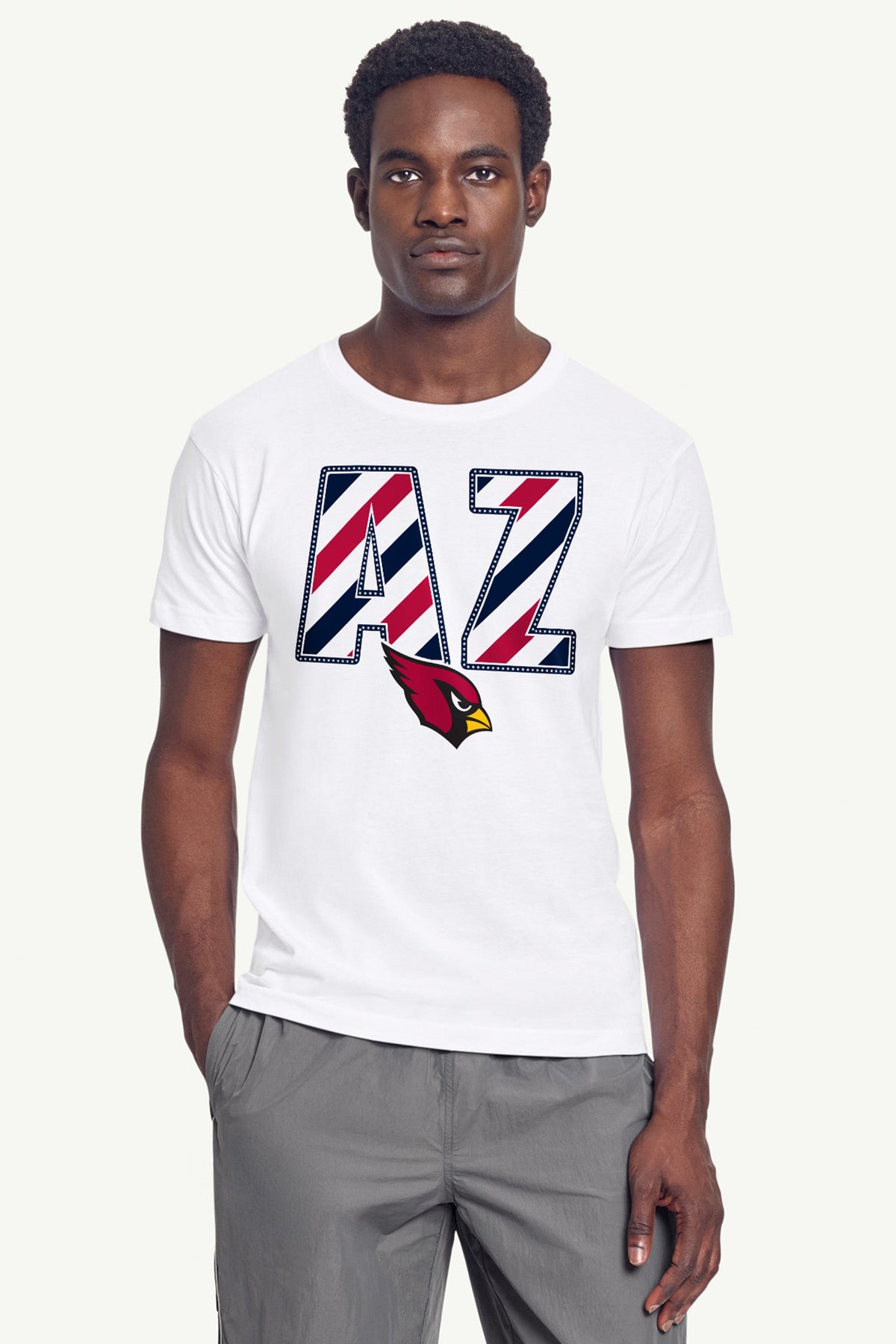 MENS ARIZONA CARDINALS STARS AND STRIPES T SHIRT - White