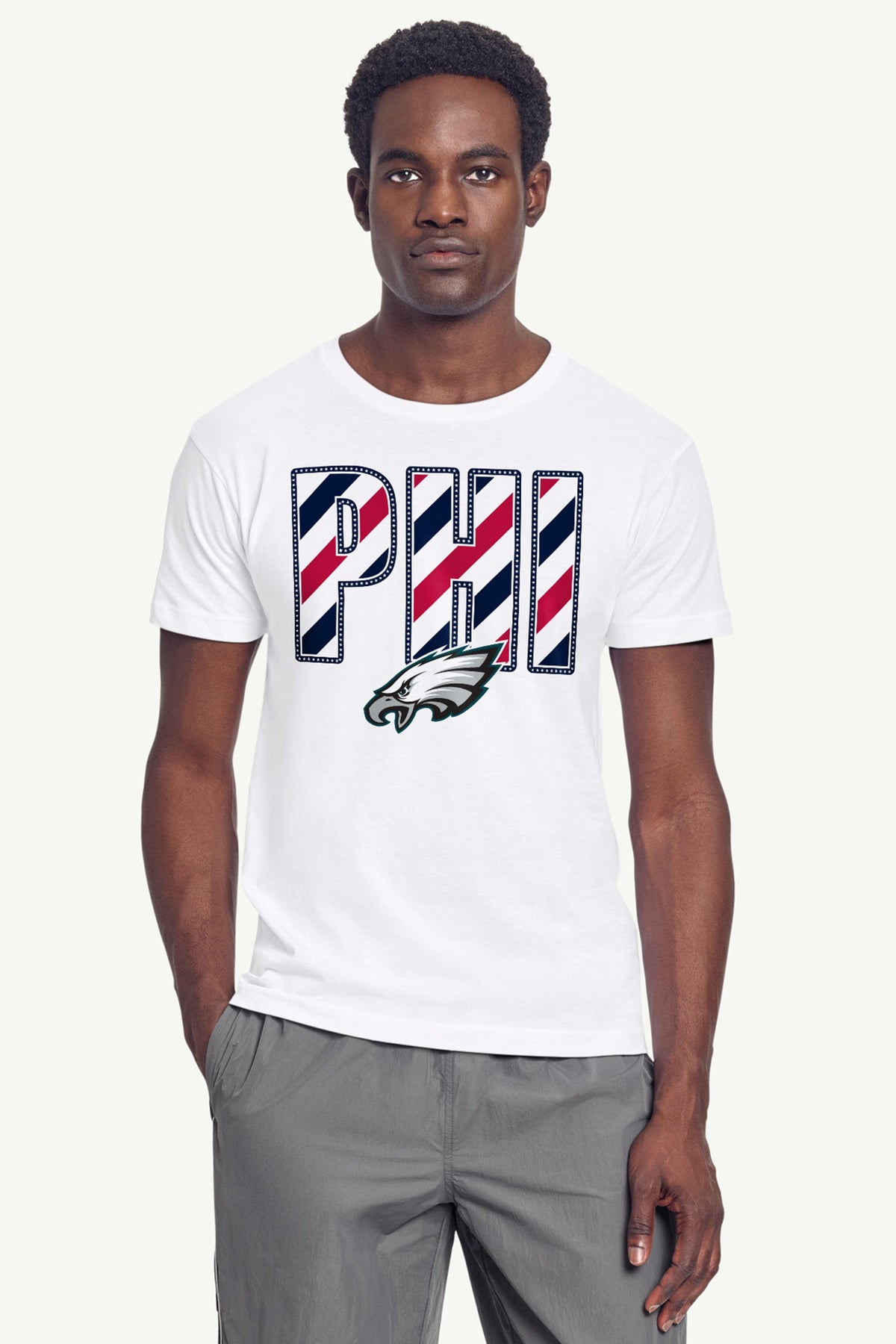 MENS PHILADELPHIA EAGLES STARS AND STRIPES T SHIRT - White