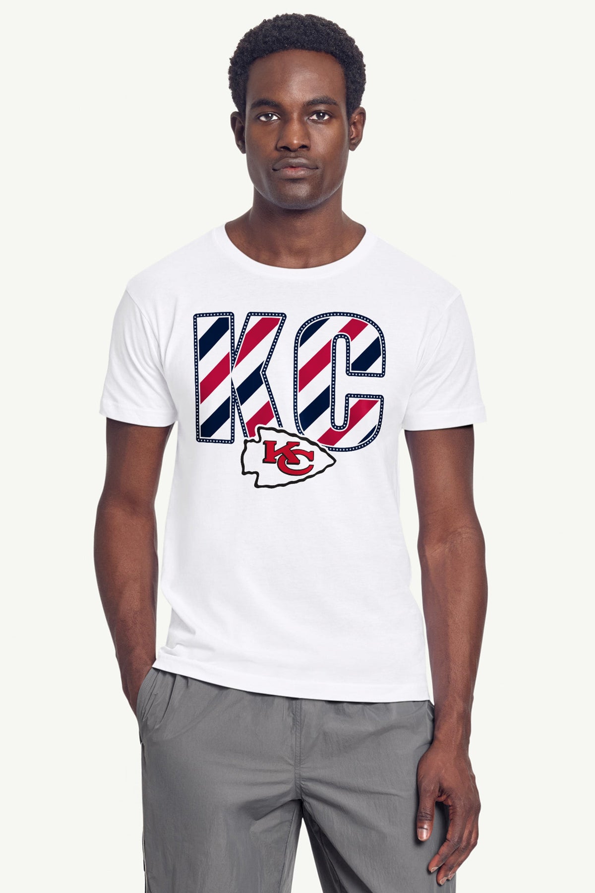 MENS KANSAS CITY CHIEFS STARS AND STRIPES T SHIRT - White