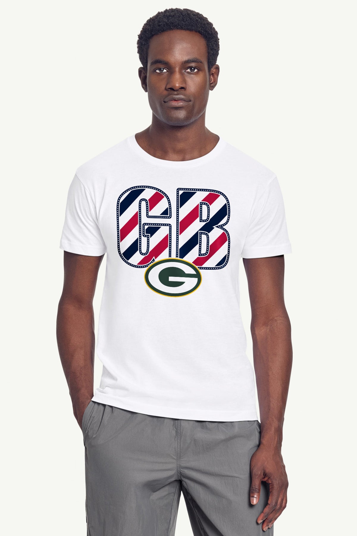 MENS GREEN BAY PACKERS STARS AND STRIPES T SHIRT - White