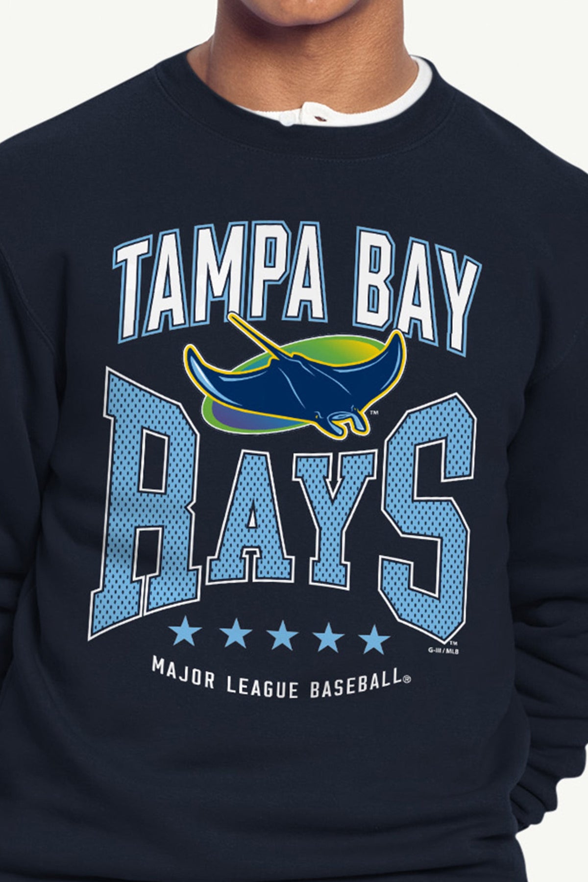 MENS TAMPA BAY RAYS CENTER SQUEEZE SWEATSHIRT - Black