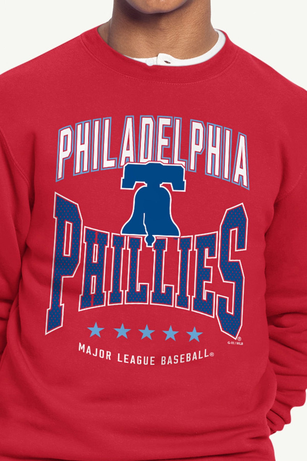 MENS PHILADELPHIA PHILLIES CENTER SQUEEZE SWEATSHIRT - Red