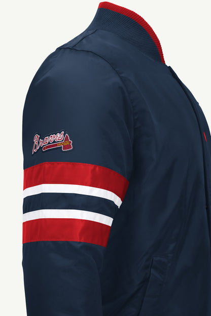 MENS ATLANTA BRAVES SATIN VARSITY JACKET  | Starter