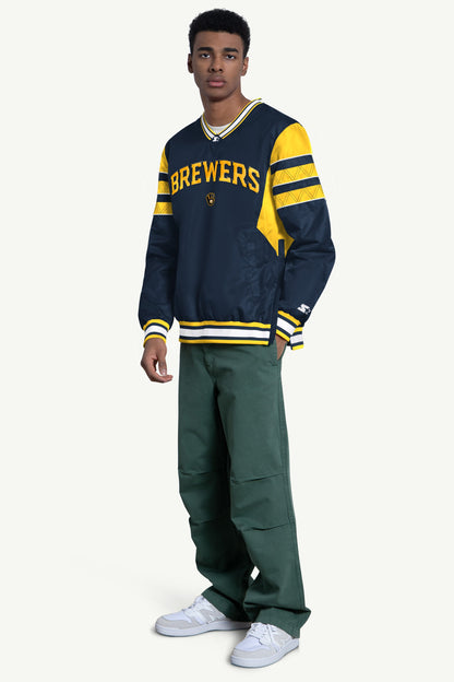 WOMENS MILWAUKEE BREWERS INTERCEPTION VARSITY JACKET Multi | Starter