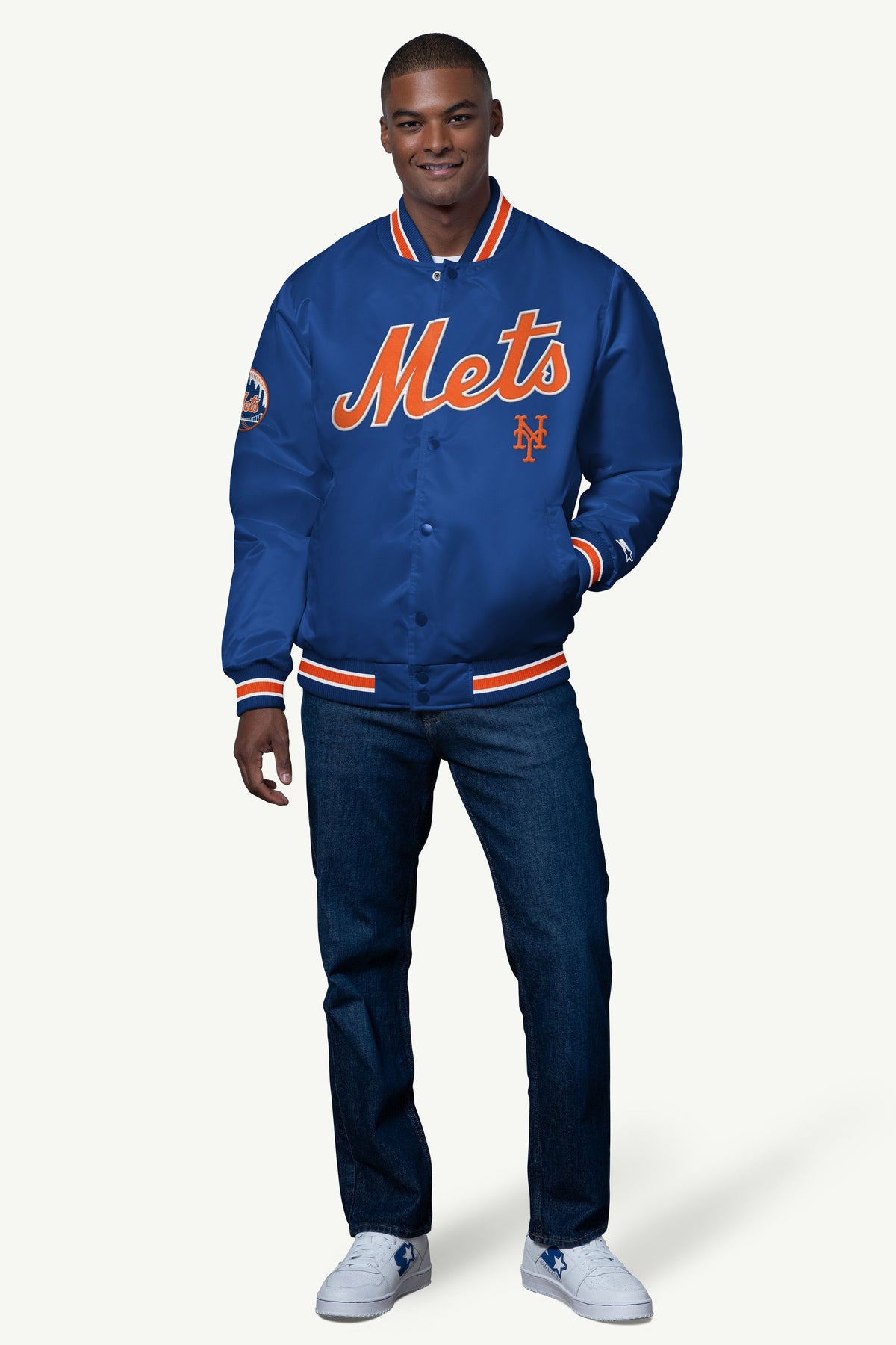 MENS NEW YORK METS SATIN VARSITY JACKET Multi | Starter