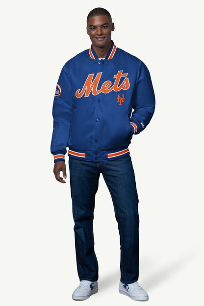 MENS NEW YORK METS SATIN VARSITY JACKET Multi | Starter