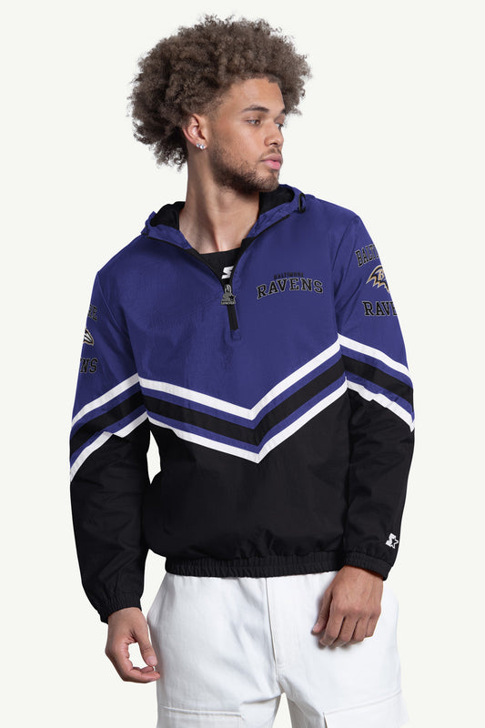 MENS BALTIMORE RAVENS  FAIR PLAY HALF ZIP HOODED PULLOVER Multi | Starter