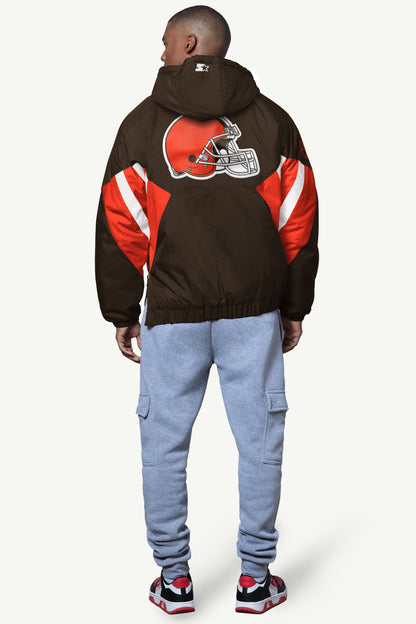 MENS CLEVELAND BROWNS VETERAN TRACK JACKET  | Starter