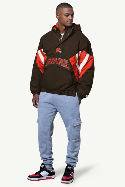 MENS CLEVELAND BROWNS VETERAN TRACK JACKET  | Starter