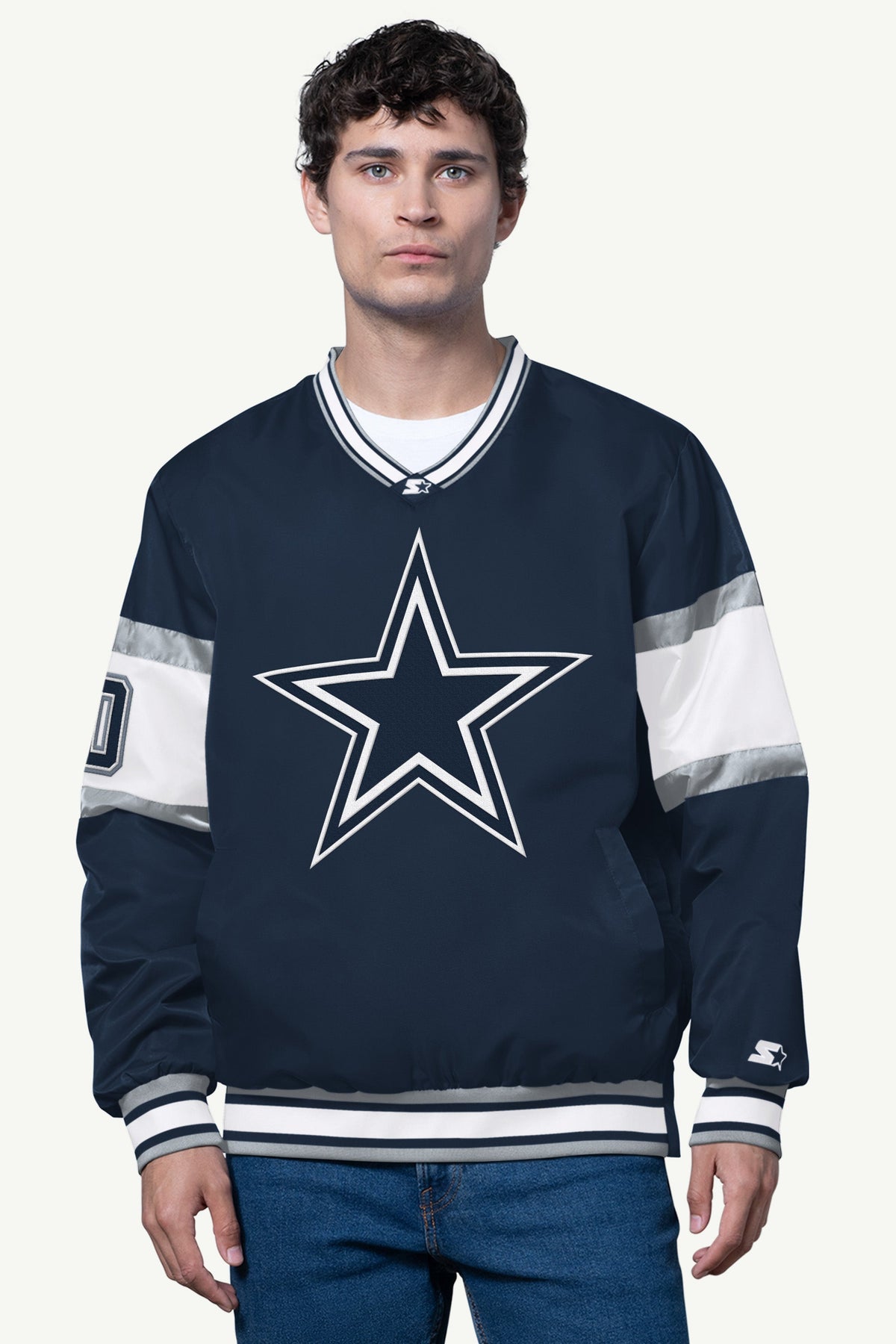 MENS DALLAS COWBOYS SHOCK WAVE SATIN JACKET  | Starter