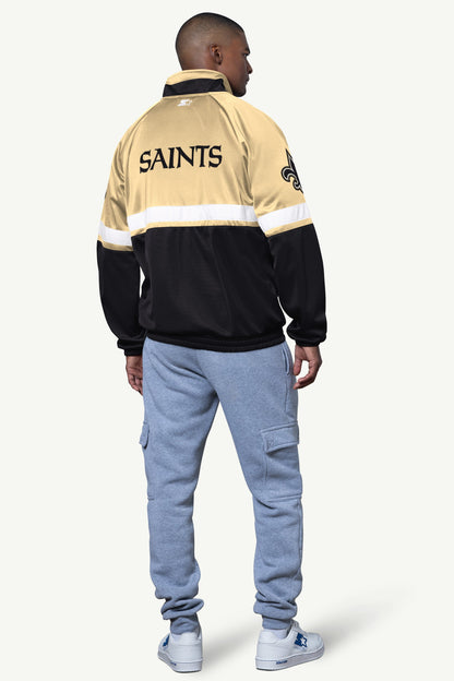 MENS NEW ORLEANS SAINTS 80s INSPIRED FIELD LONG SLEEVE T SHIRT Black | Starter