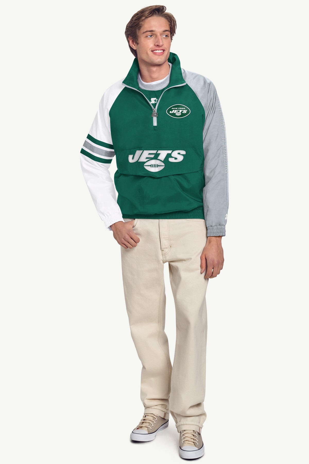 WOMENS NEW YORK JETS FINAL SCORE SATIN VARSITY JACKET  | Starter