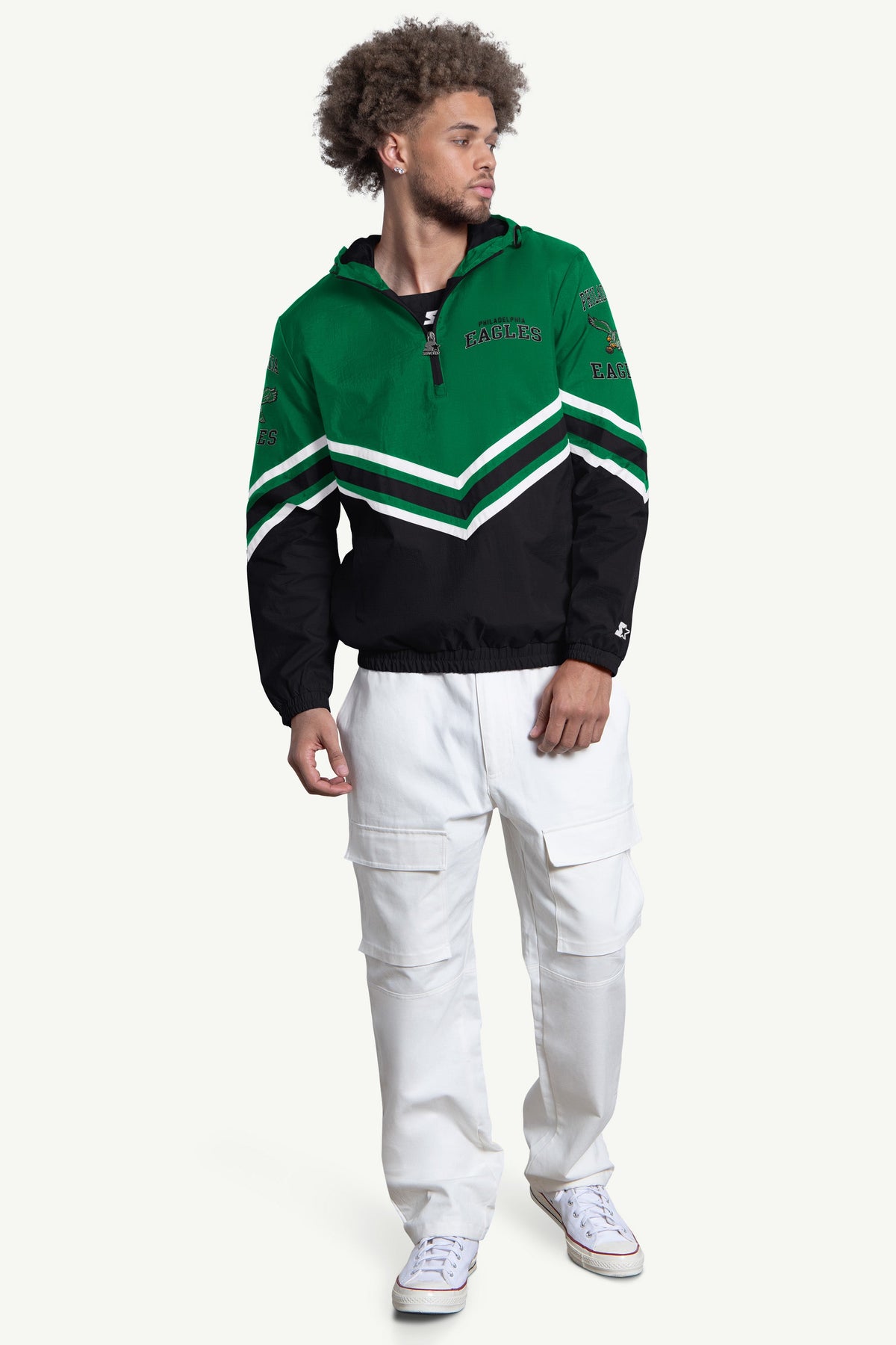MENS PHILADELPHIA EAGLES PASS RUSH SATIN VARSITY JACKET  | Starter