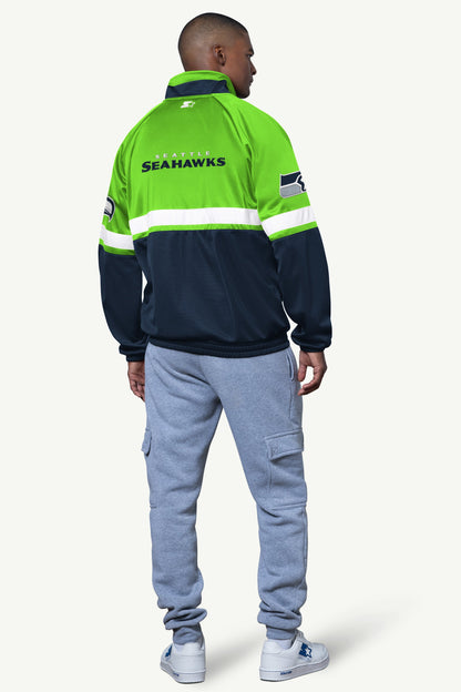MENS SEATTLE SEAHAWKS HALF HELMET T SHIRT Heather Grey | Starter