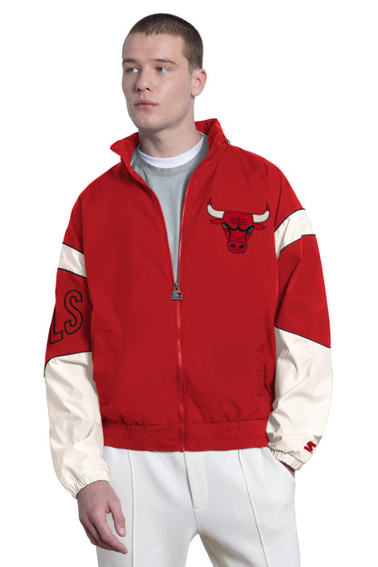 MENS CHICAGO BULLS MESH LOOK SATIN VARSITY JACKET Red | Starter