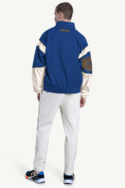 MENS GOLDEN STATE WARRIORS TRIPLE OPTION SATIN VARSITY JACKET  | Starter