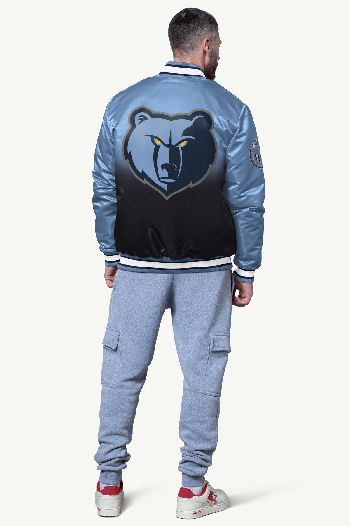 MENS MEMPHIS GRIZZLIES PASS RUSH SATIN VARSITY JACKET  | Starter