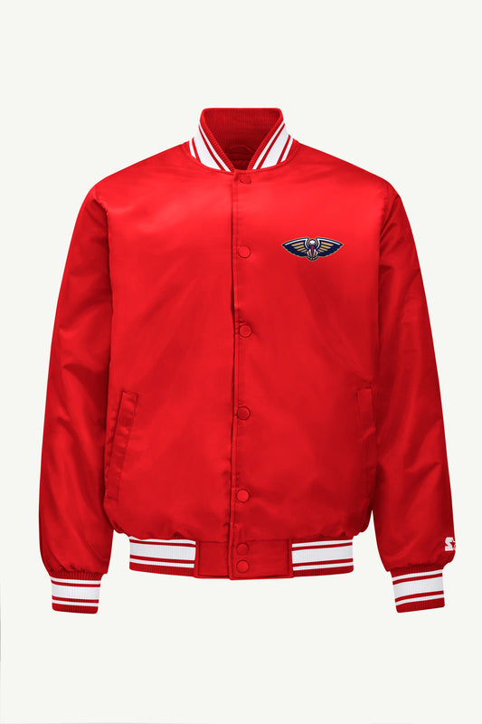 MENS NEW ORLEAN PELICANS MESH LOOK SATIN VARSITY JACKET Red | Starter