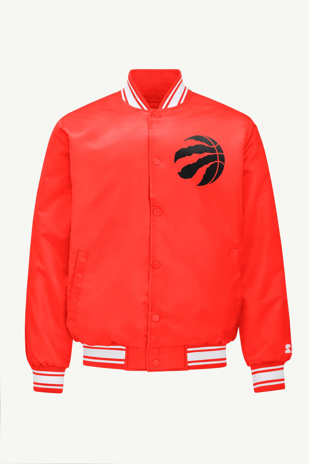MENS TORONTO RAPTORS PRINTED GRAPHIC SATIN VARSITY JACKET Red | Starter