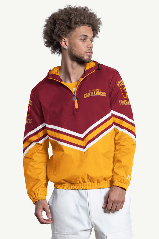 MENS WASHINGTON COMMANDERS  FAIR PLAY HALF ZIP HOODED PULLOVER Multi | Starter