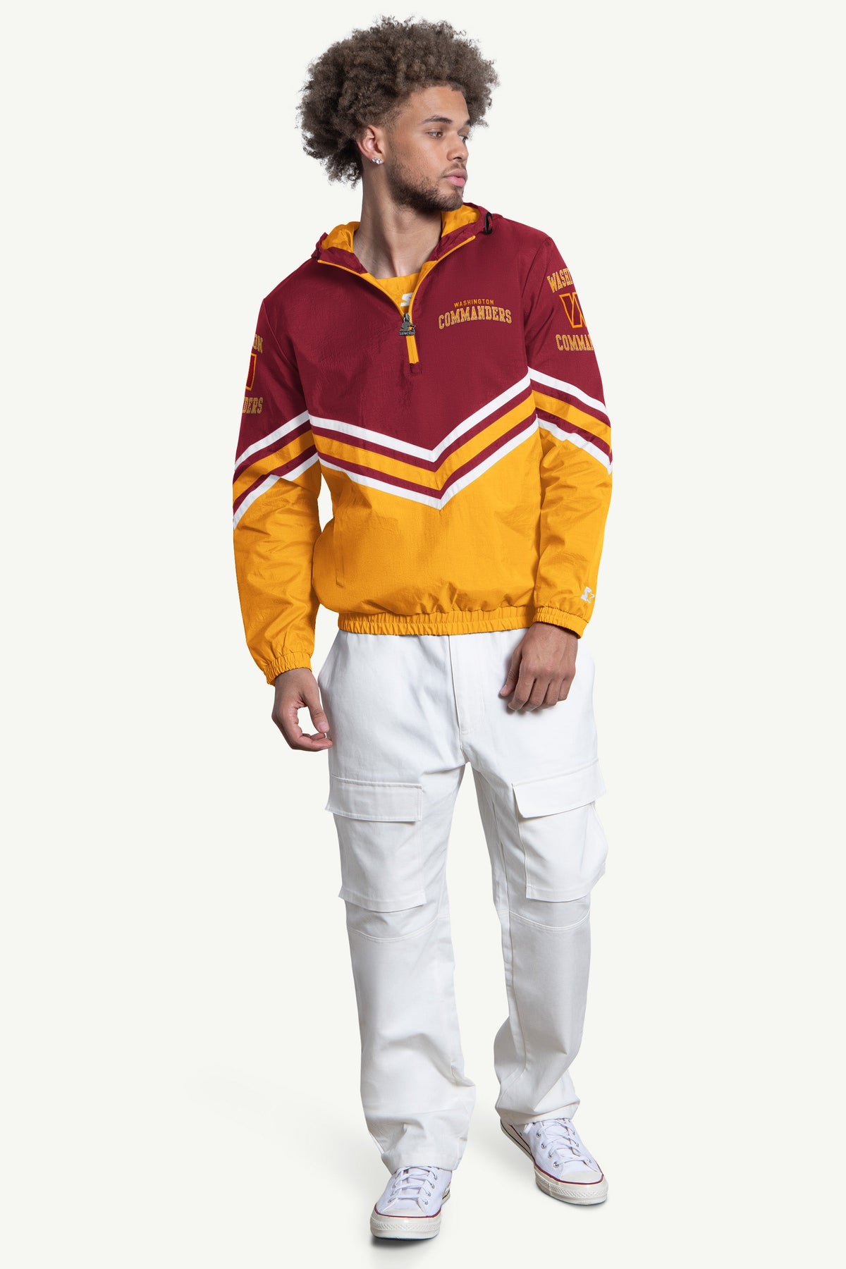 MENS WASHINGTON COMMANDERS TRIPLE OPTION SATIN VARSITY JACKET  | Starter