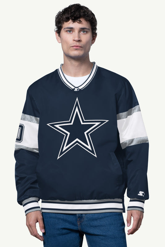 WOMENS DALLAS COWBOYS FINAL SCORE SATIN VARSITY JACKET  | Starter