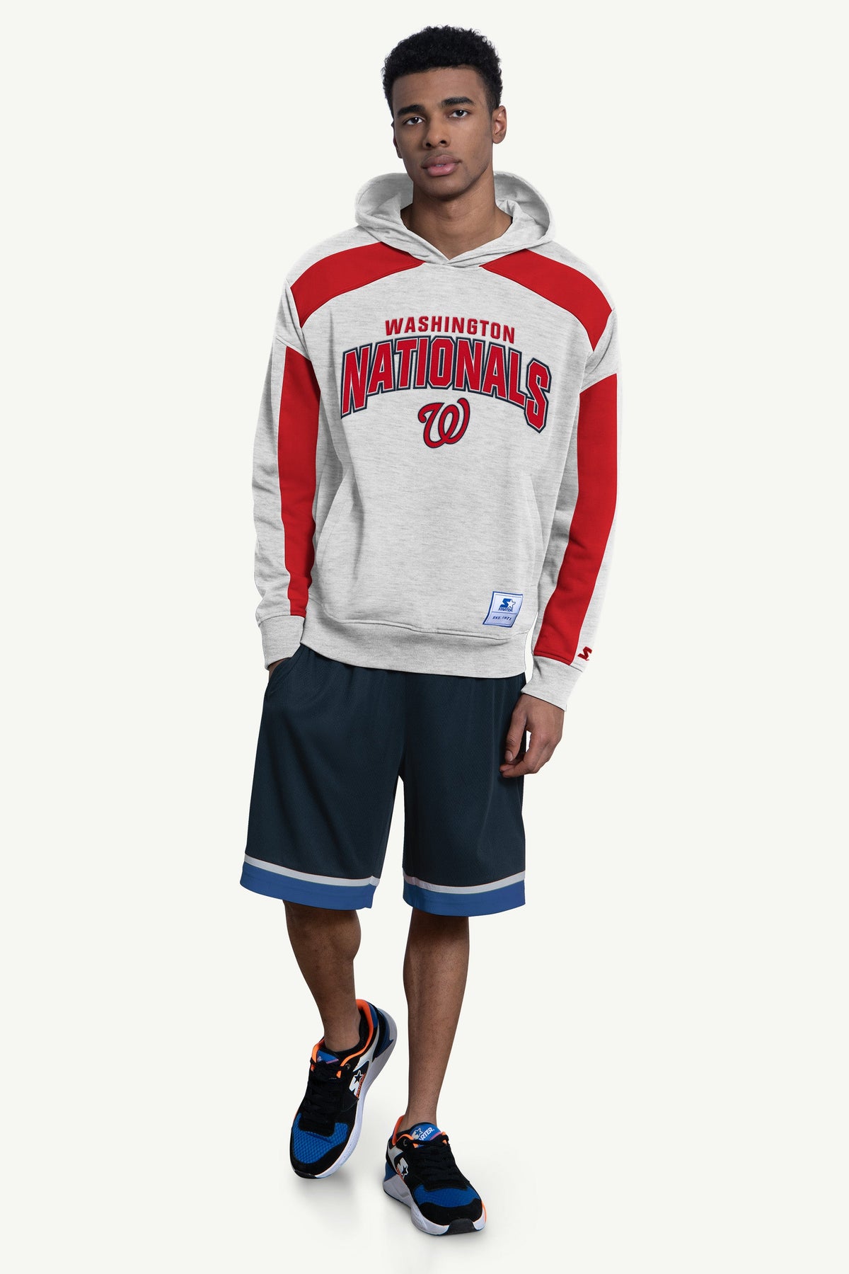 MENS WASHINGTON NATIONALS DISTRESSED COOPERSTOWN DIAMOND SHORT SLEEVE T SHIRT Vintage White | Starter