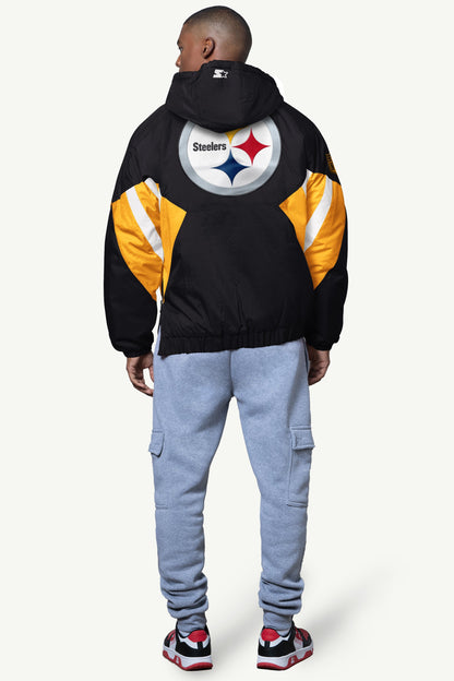 WOMENS PITTSBURGH STEELERS FINAL SCORE SATIN VARSITY JACKET  | Starter