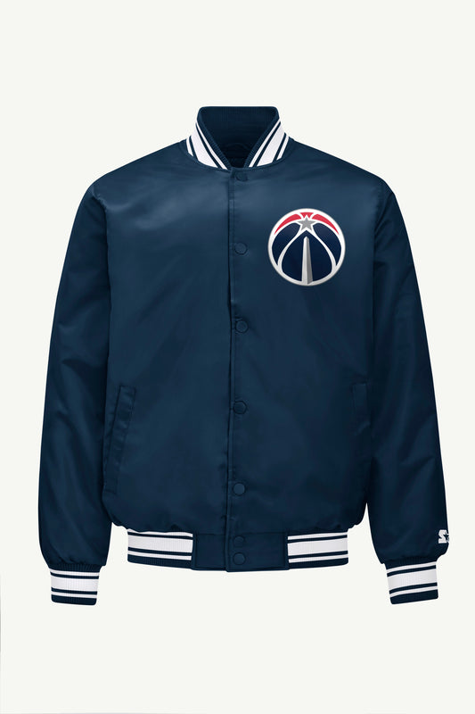 MENS WASHINGTON WIZARDS MESH LOOK SATIN VARSITY JACKET Red | Starter