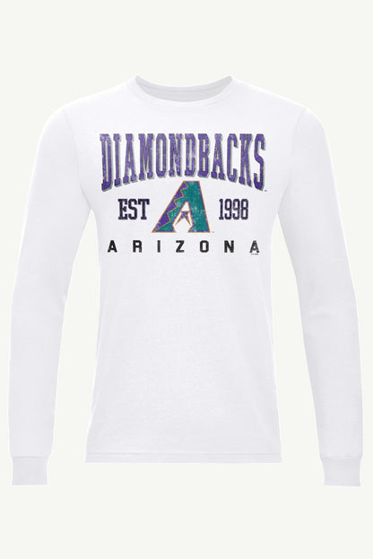 MENS ARIZONA DIAMONDBACKS RETRO LONG SLEEVE T SHIRT - White