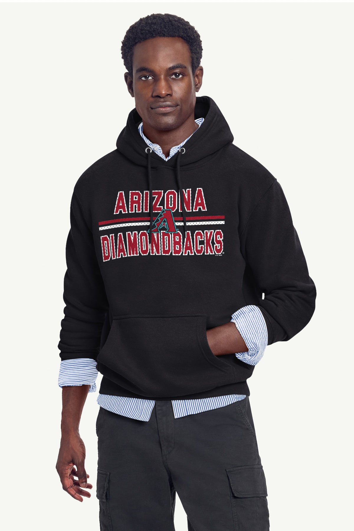 MENS ARIZONA DIAMONDBACKS MESH LOOK HOODIE - Black